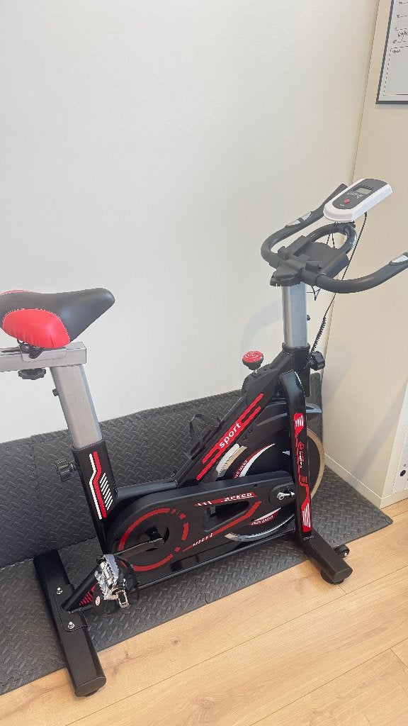 Vélo d'appartement – Écran LCD – Résistance réglable, Contacts & Messages
