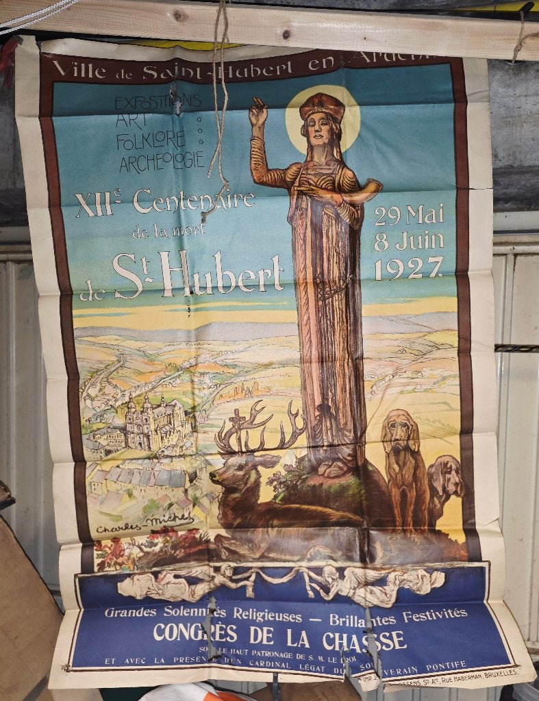 Ancienne affiche st hubert, Collections, Posters & Affiches, Enlèvement ou Envoi, Utilisé