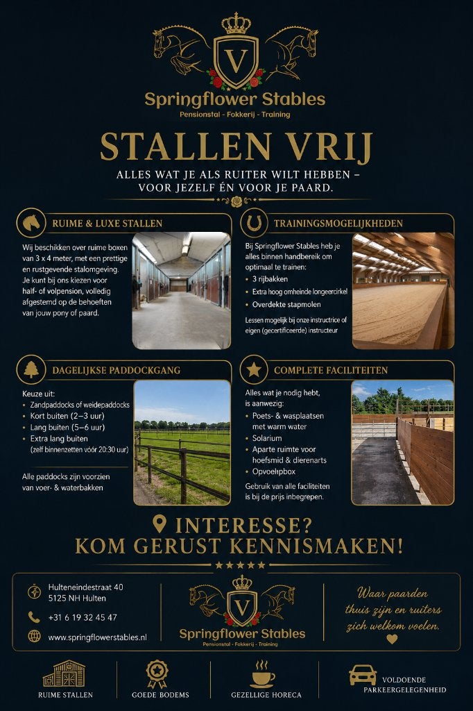 pensionstal vrij / stalling aangeboden, Mise à l'étable