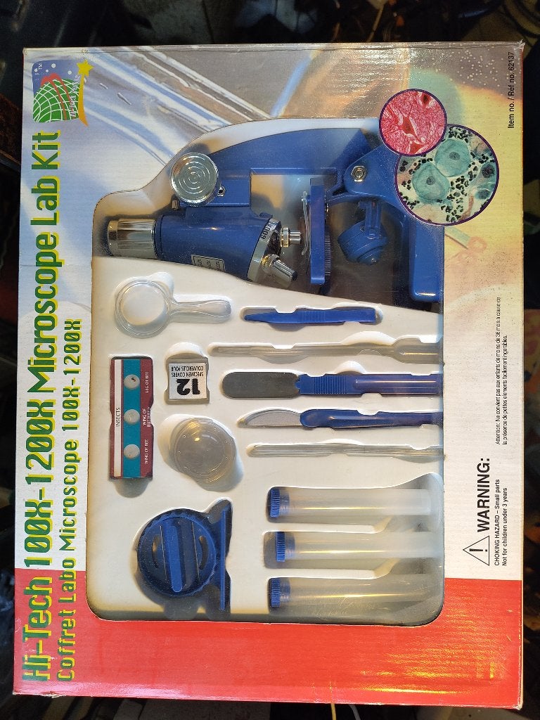Labo Microscoop 100X - 1200X set voor kinderen, Ophalen of Verzenden, Gebruikt