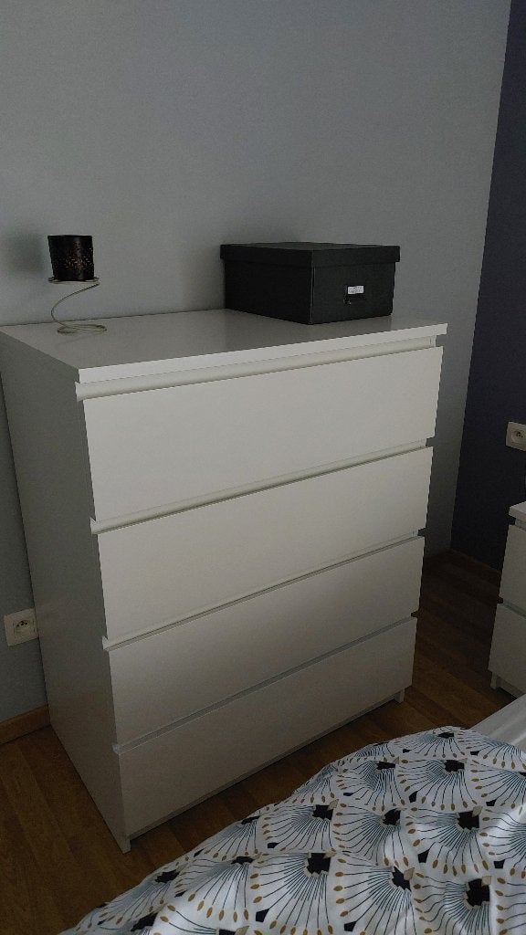 Commode ikea malm blanche 4 tiroirs, Huis en Inrichting, Ophalen, 100 tot 150 cm, 50 tot 100 cm, Zo goed als nieuw