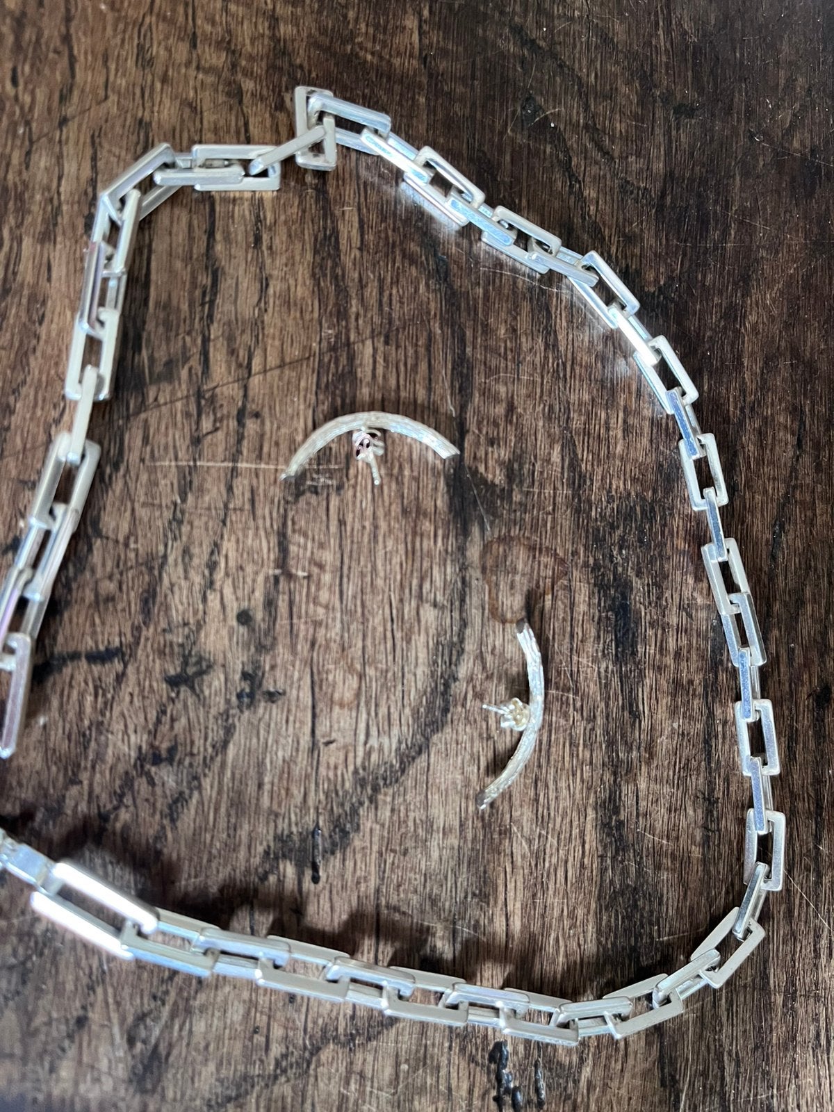 Zilveren halsketting en zilveren oorbellen, Handtassen en Accessoires, Kettingen, Ophalen, Zo goed als nieuw