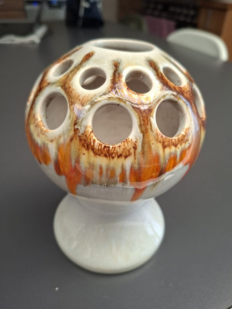 Keramiek la poterie Périgordine Jean Varoqueaux, mid century, Antiek en Kunst, 16 cm, Meerkleurig, Vaas, Ophalen of Verzenden