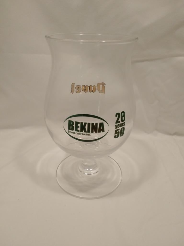 Duvel glas Bekina 50 jaar, Verzamelen, Ophalen of Verzenden, Gebruikt, Bierglas