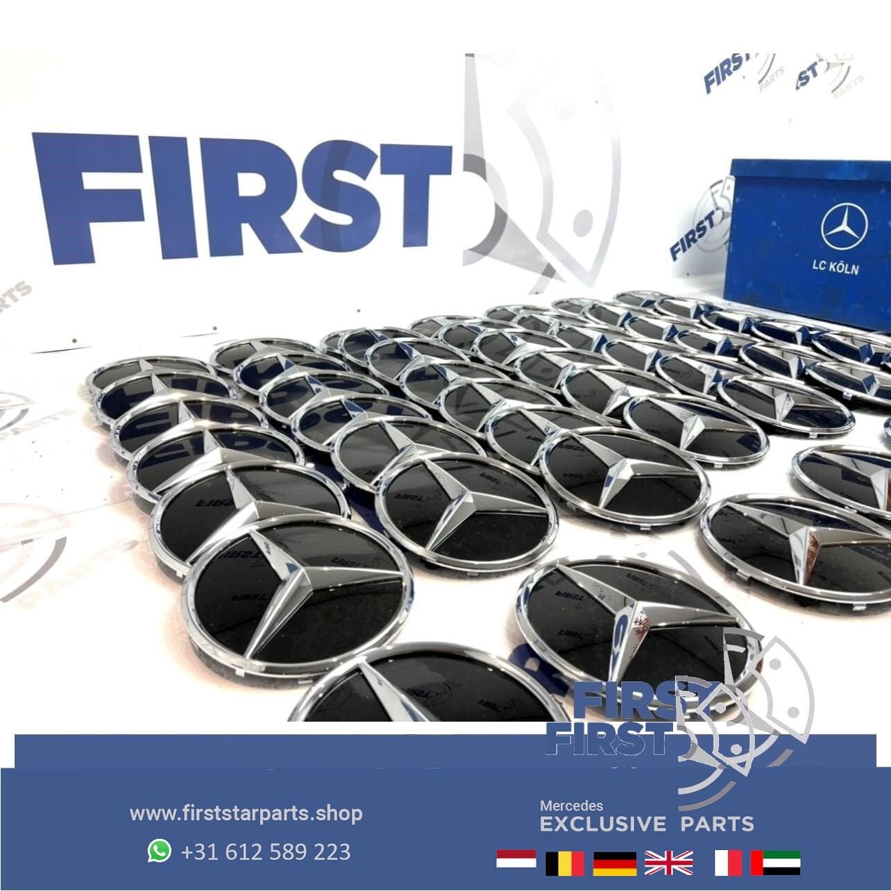 A1778880101 Mercedes AMG STER LOGO GLANS CHROOM W176 W177 W2, Utilisé, -, -, Enlèvement ou Envoi