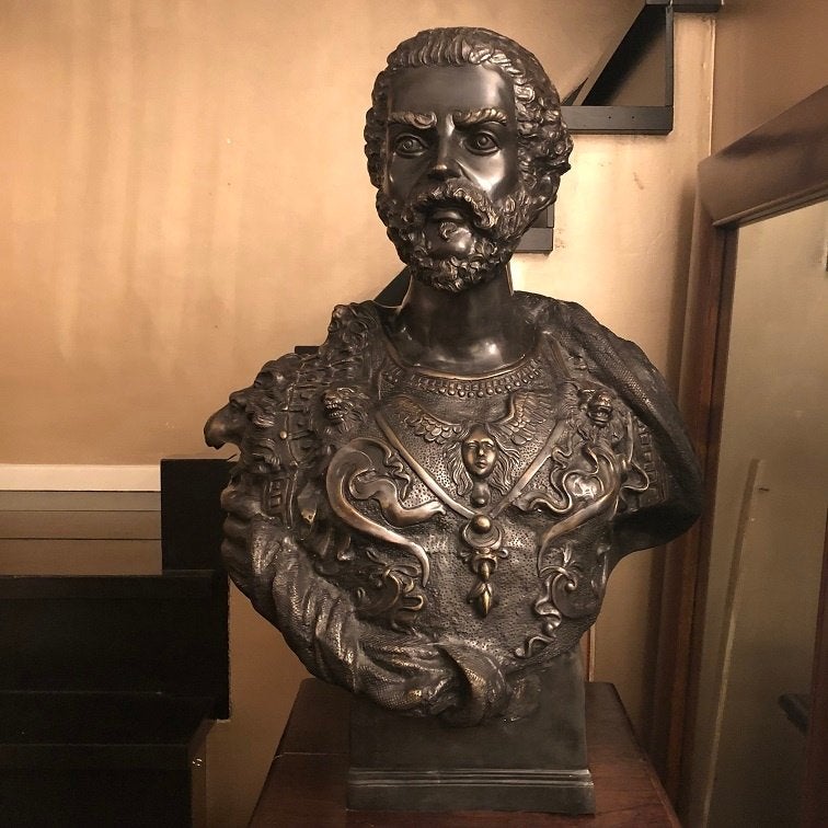 Eichholtz Buste van de Romeinse Keizer Marcus Aurelius, Antiek en Kunst, Ophalen, Buste, 50 - 100 cm, Brons