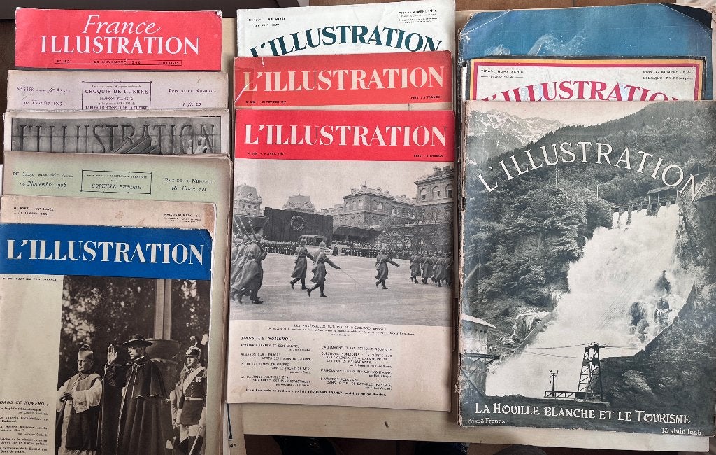 Lot revues anciennes L'Illustration Miroir Paris Match WW2, Collections, Enlèvement, 1960 à 1980, Journal ou Magazine