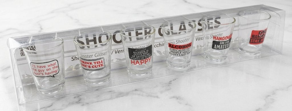 keuken Out of the Blue set 6 shot glaasjes shooter glasses, Enlèvement ou Envoi, Neuf, Verre, Verre ou Verres