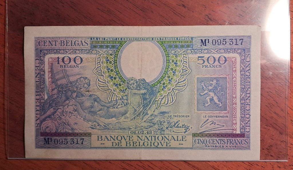 500 francs / 100 Belgas  1943, Verzenden, Los biljet