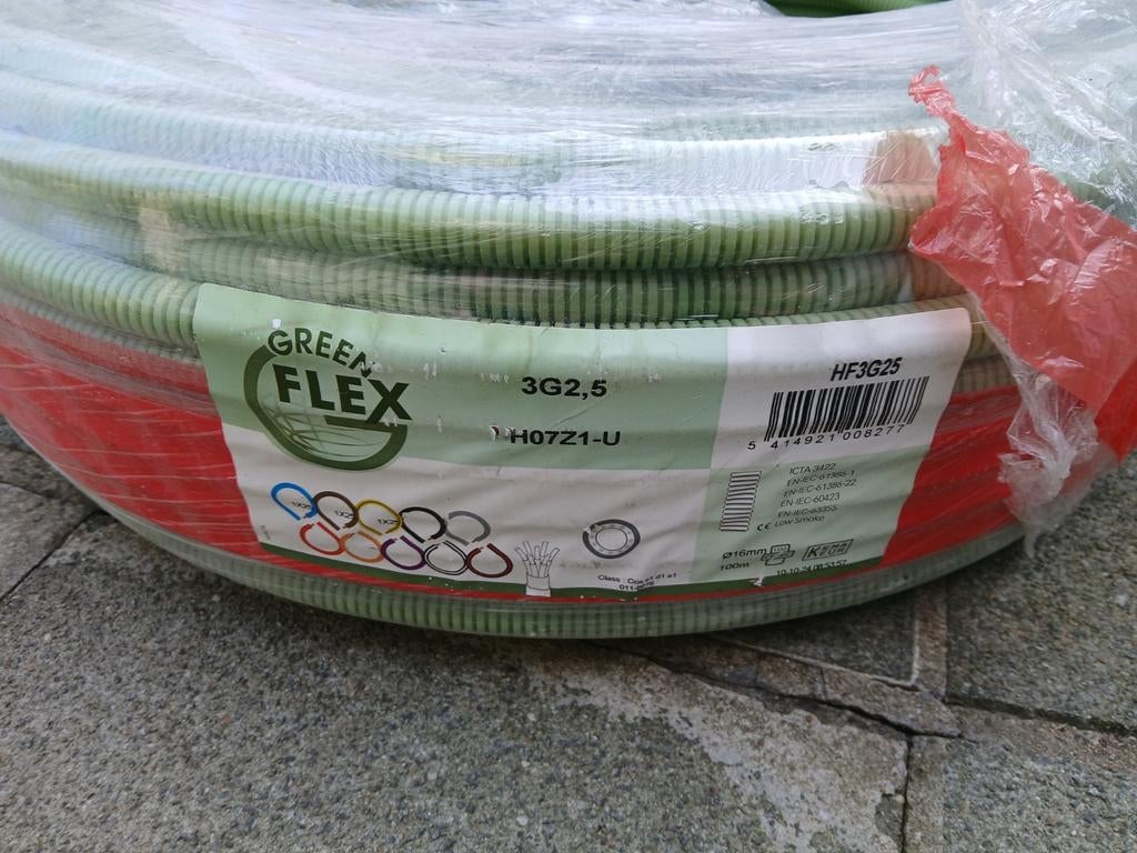 Preflex 16mm Groen - 3G2.5 - 85m, Doe-het-zelf en Bouw, Ophalen, Nieuw