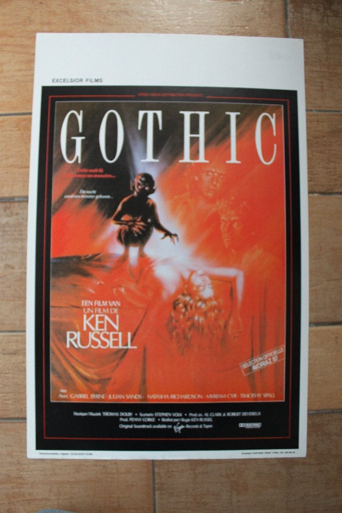 filmaffiche Gothic 1986 filmposter, Verzamelen, Posters, Rechthoekig Staand, Ophalen of Verzenden, Zo goed als nieuw, A1 t/m A3