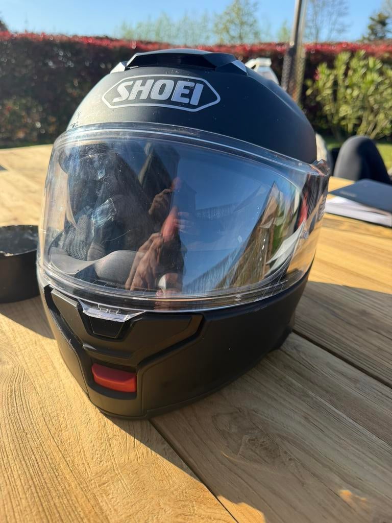 Shoei neotec 3 met schuifschade en sena mesch srl3, Motoren, Ophalen, Shoei