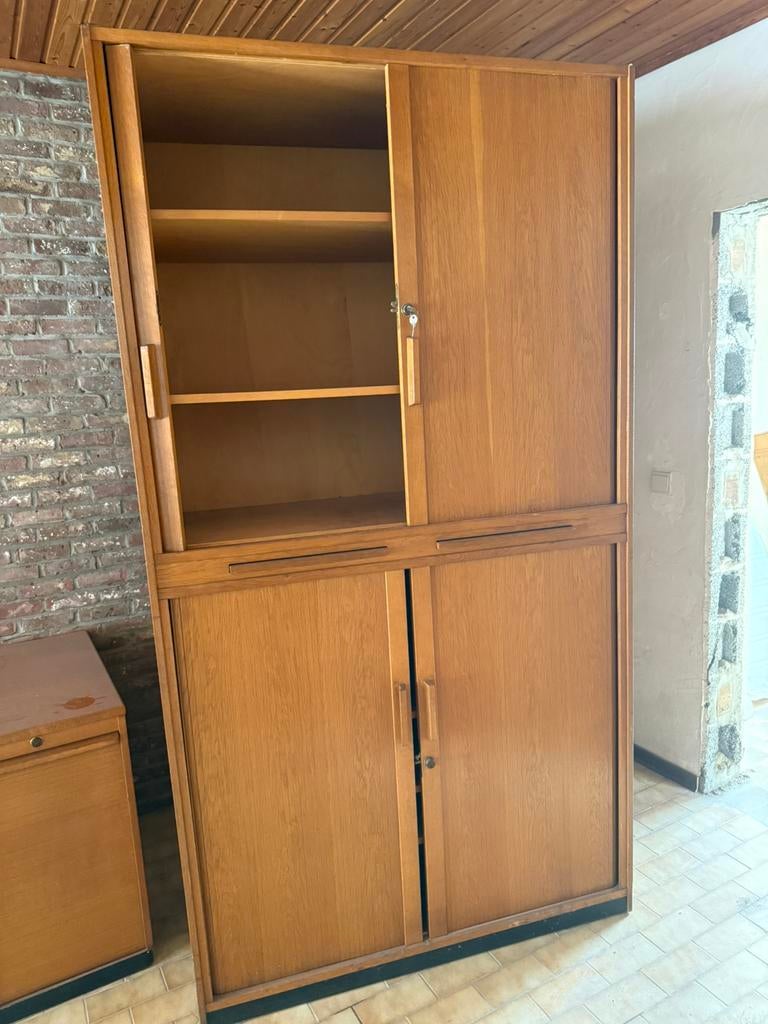 Mid century teak bureau en bureaukast, Ophalen, Huis en Inrichting