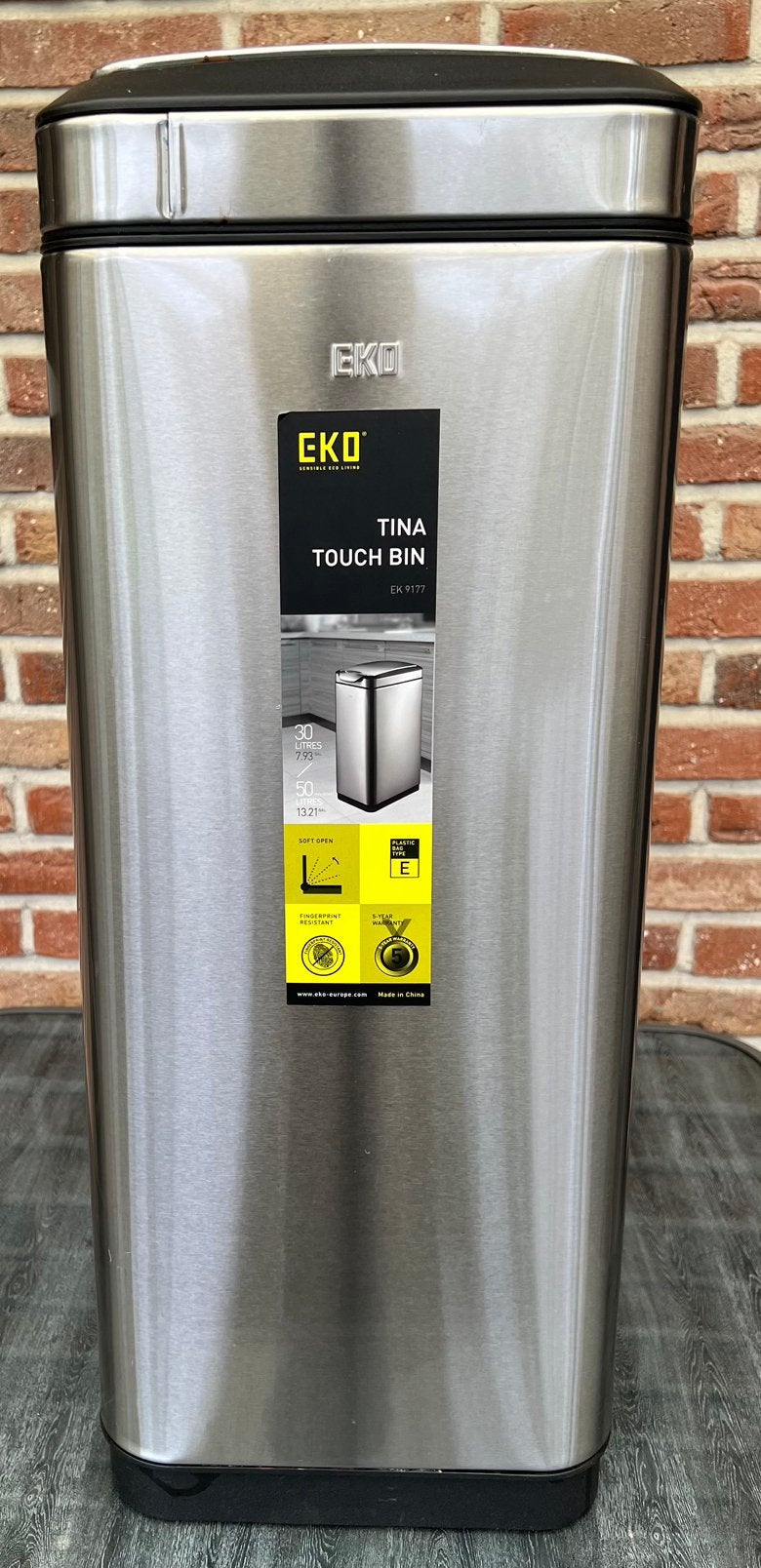 EKO Tina Touch Bin 30L RVS prullenbak, Ophalen, Zo goed als nieuw