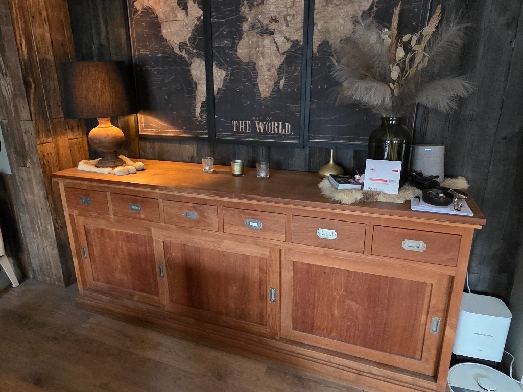 Dressoir Teak Handgemaakt, Huis en Inrichting, Kasten | Dressoirs, Ophalen, Met deur(en), Teakhout, Zo goed als nieuw