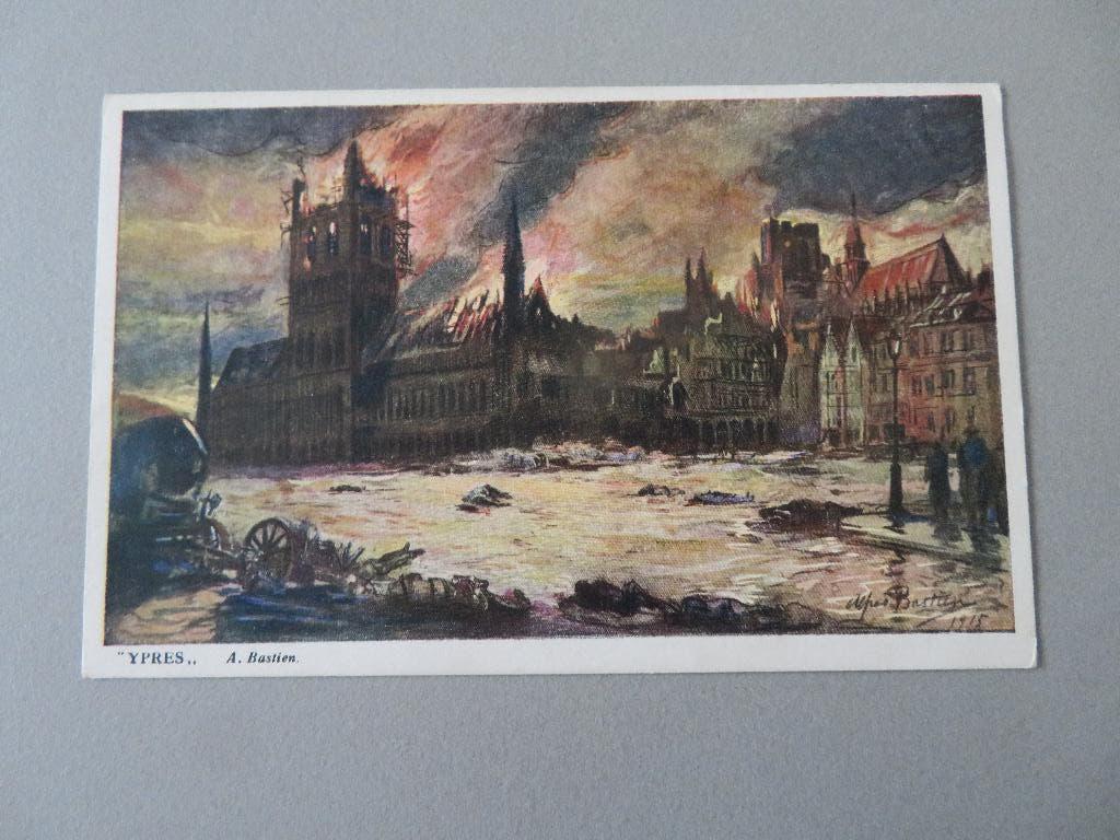 A. Bastien Ypres Ieper 1917 verwoesting bombardement, Verzamelen, Ophalen of Verzenden, Voor 1920, Gelopen, West-Vlaanderen