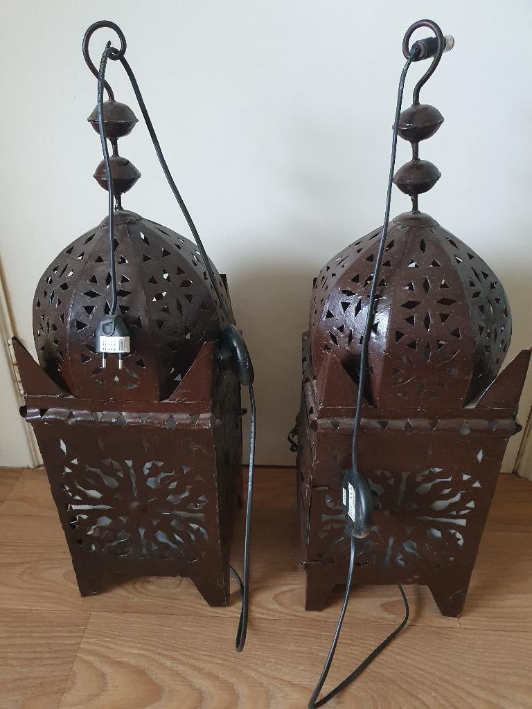 2 lanternes marocaines électrifié, Comme neuf, Enlèvement, Orientale, Métal