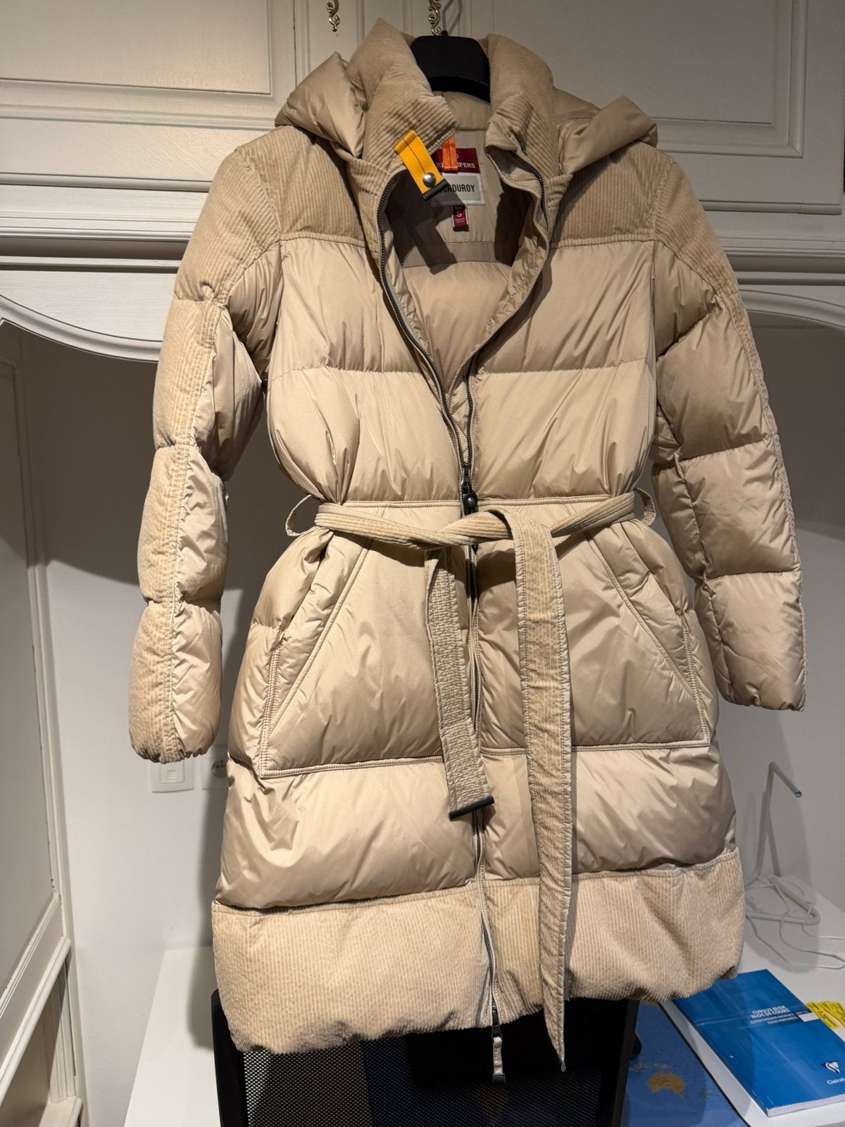 Doudoune Parajumpers beige bimatière S, Ophalen of Verzenden, Zo goed als nieuw, Maat 36 (S), Beige