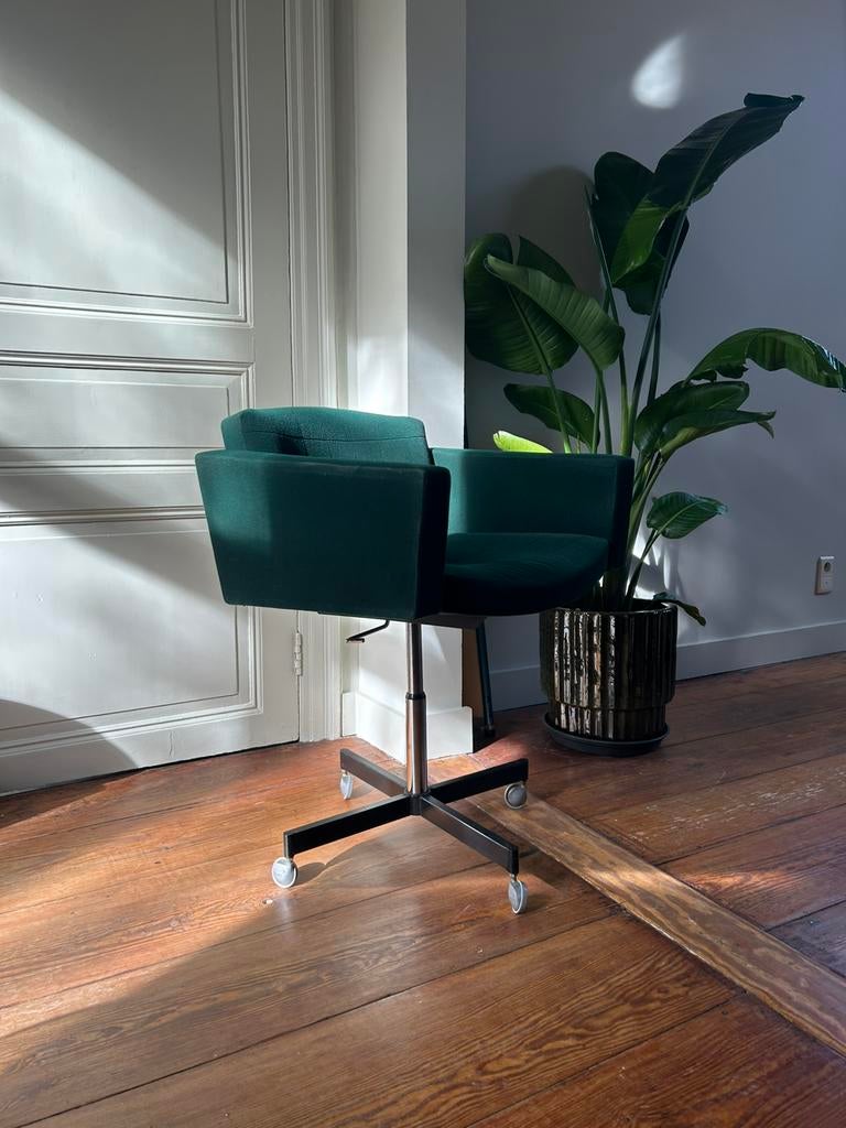 Vintage mid-century draaistoel (gemaakt in Engeland), Ophalen, Gebruikt, Groen, Bureaustoel