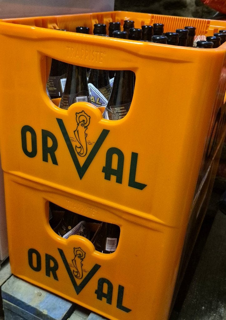 Vidanges orval + bac, Collections, Enlèvement, Comme neuf, Bouteille(s), Autres marques