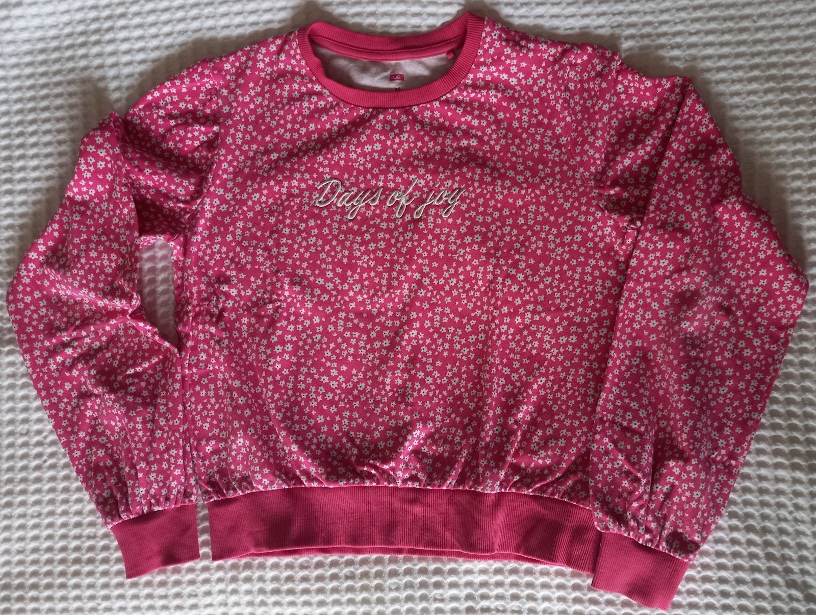 Fuchsia trui bloemenprint maat 158-164, Kinderen en Baby's, Kinderkleding | Maat 158, WE, Meisje, Trui of Vest, Ophalen of Verzenden