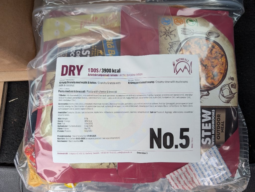 Zweeds Militair Rantsoen Outmeals – Menu No. 5 DRY– ZELDZAAM, Collections, Enlèvement ou Envoi, Autres, Autres types