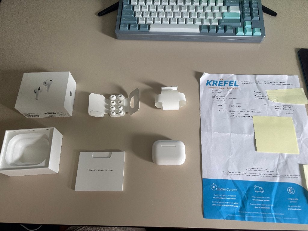 AirPods Pro 3 + Garantie, Factuur, Enlèvement, Comme neuf, Blanc, Apple
