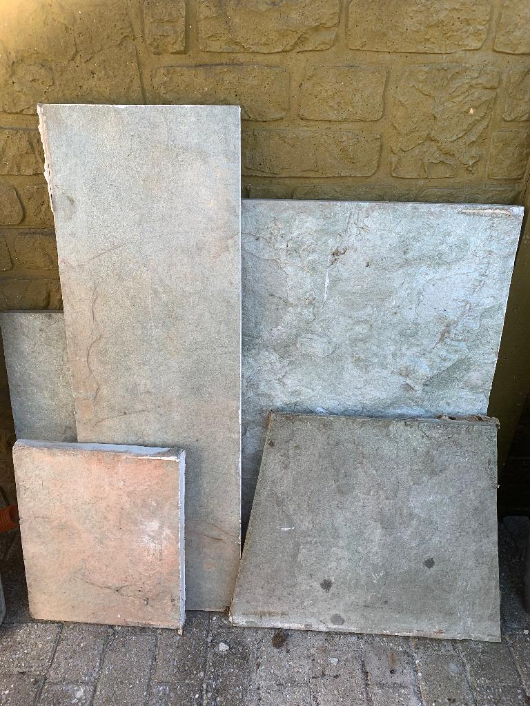 Dalles de granit vert brut, 60 cm ou plus, Carrelage de sol, Enlèvement, Utilisé