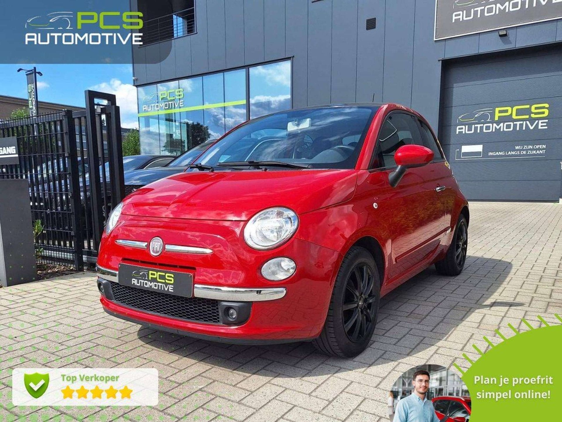 Fiat 500 1.2 Benzine / Panoramadak / 119.000 km / 12 mnd Waa, Autos, Euro 5, Achat, Entreprise, 69 ch