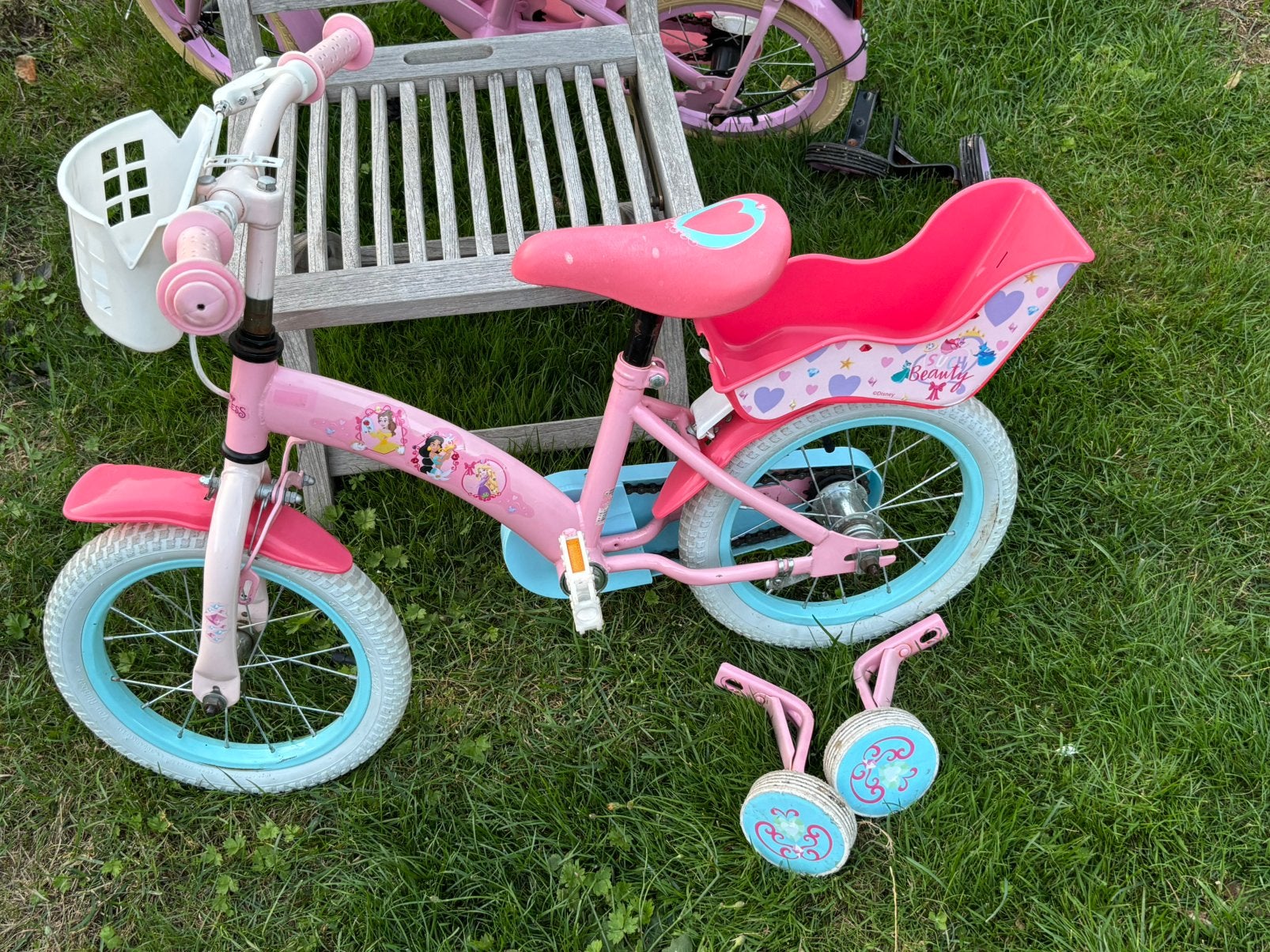 Volare Disney prinsessen meisjesfiets 14 inch, Fietsen en Brommers, Ophalen, Gebruikt, Minder dan 16 inch, Zijwieltjes