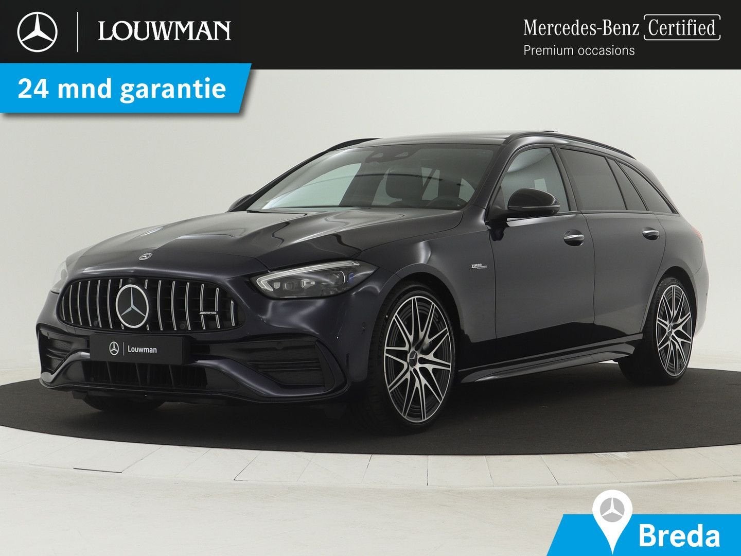 Mercedes-Benz C 43 AMG Estate 4MATIC 408 pk | Premium Plus p, Auto's, Automaat, Zwart, Blauw, 206 g/km
