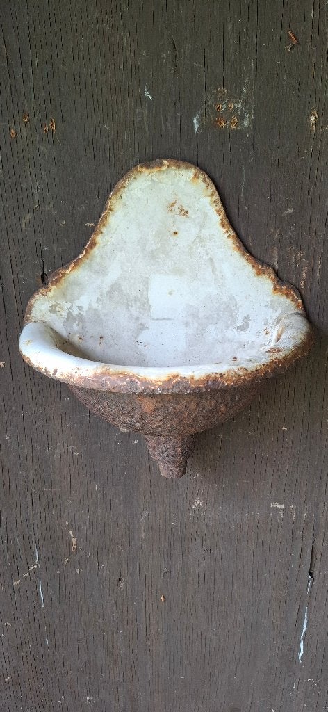 Oud gietijzeren urinoir/vintage metalen pispot/tuinornament, Ophalen of Verzenden