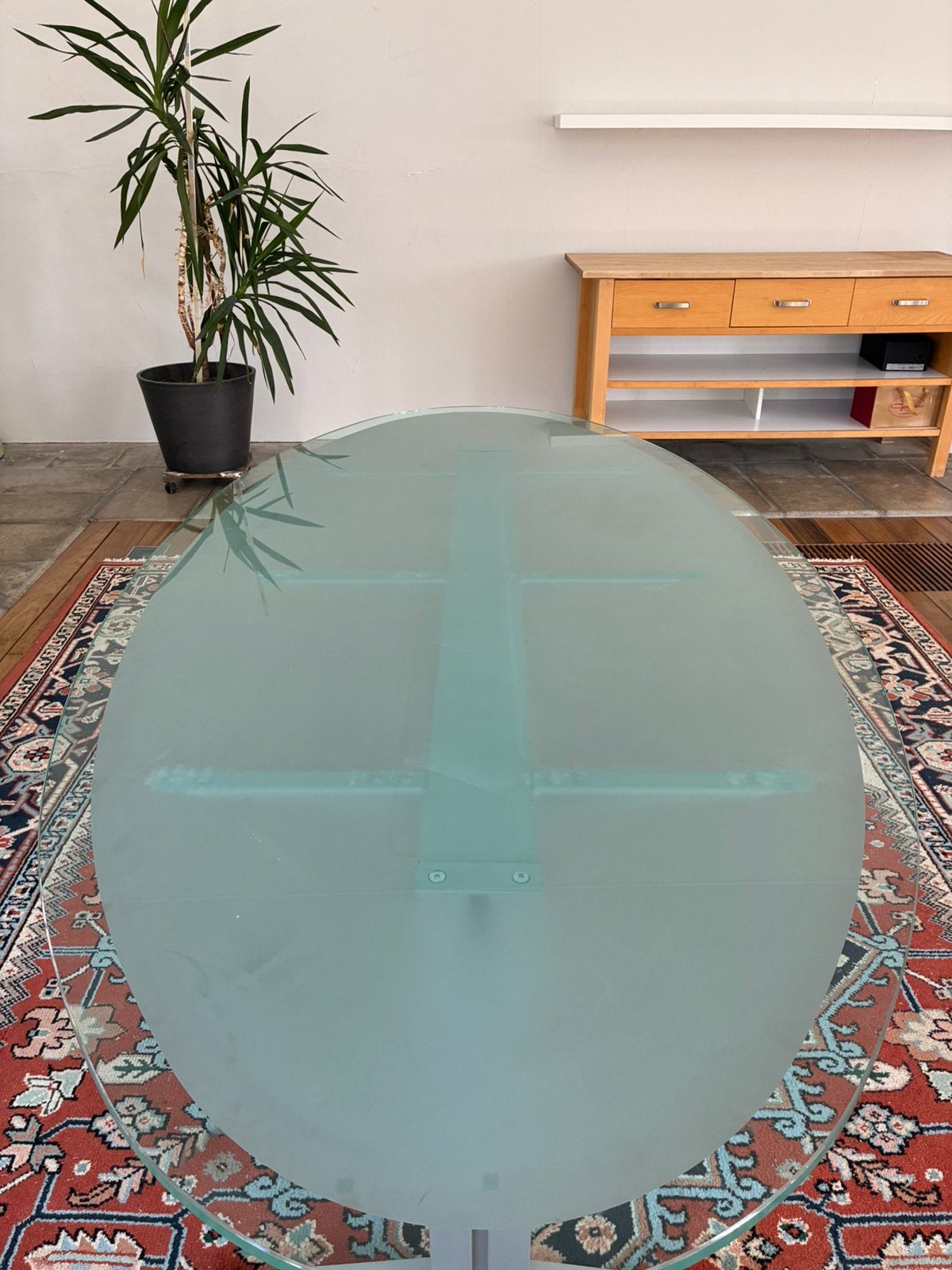 Table design en verre, Enlèvement, Comme neuf