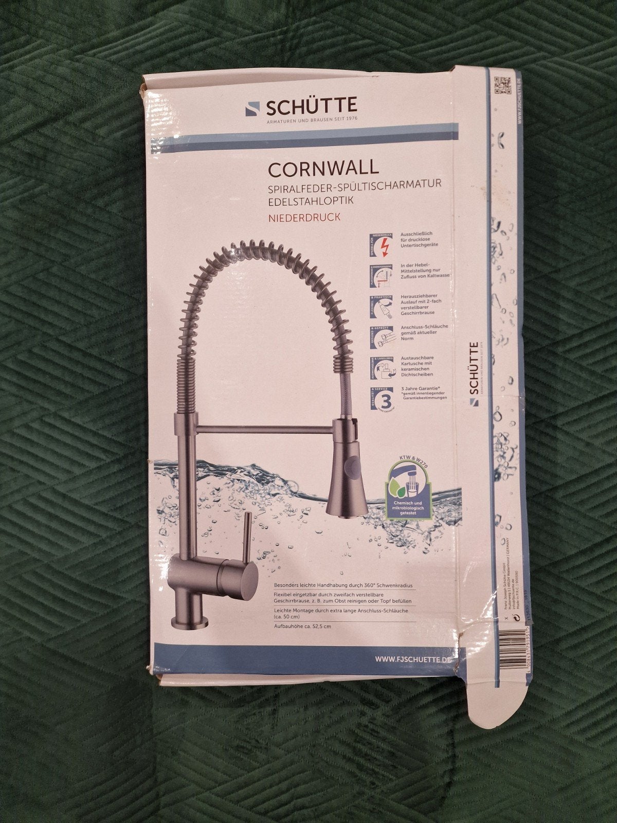 SCHÜTTE CORNWALL Keukenkraan (voor waterverwarmer), Doe-het-zelf en Bouw, Ophalen of Verzenden, Nieuw, Inox, Kraan