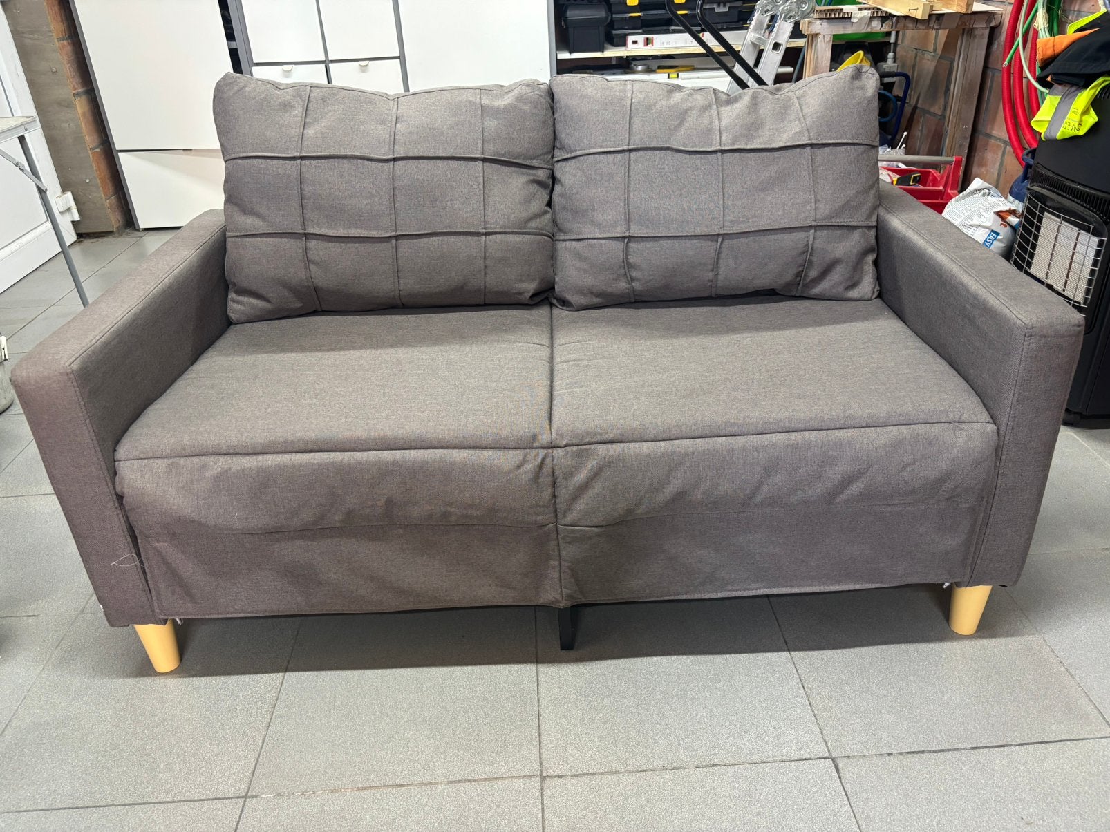 Zetel bruin, Ophalen, Tweepersoons, Zo goed als nieuw, Minder dan 150 cm