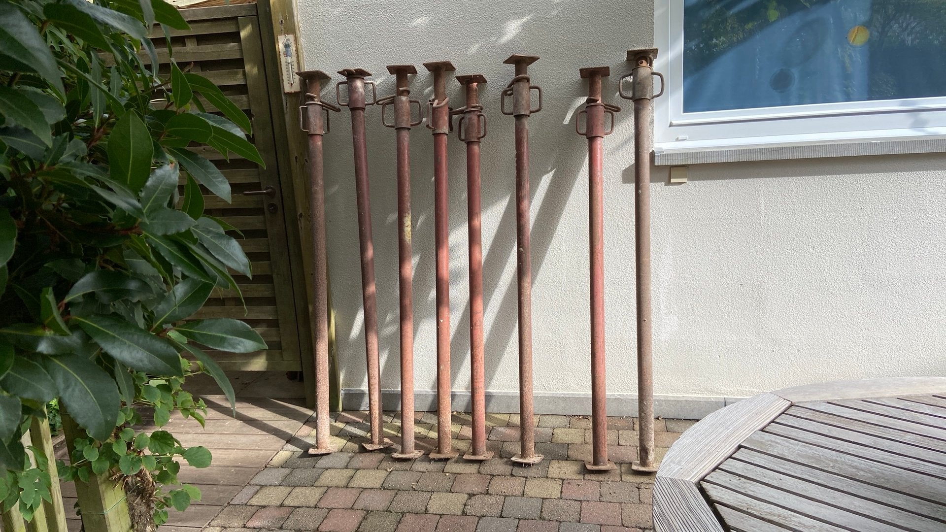 Stalen uitschuifbare steunpalen bouw, Doe-het-zelf en Bouw, Ophalen, Gebruikt, Overige metalen