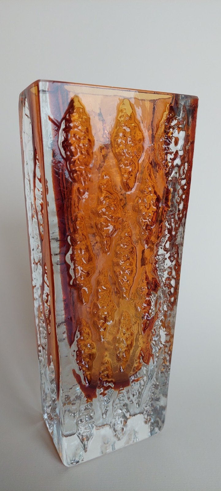 Vaas ingrid glashütte amberkleurige, Ophalen of Verzenden