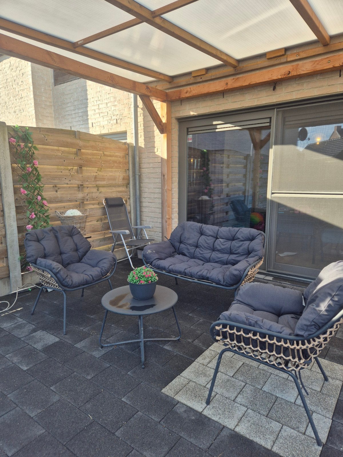 Stijlvolle loungeset met 4 zitplaatsen - Zo goed als nieuw, Enlèvement, Comme neuf