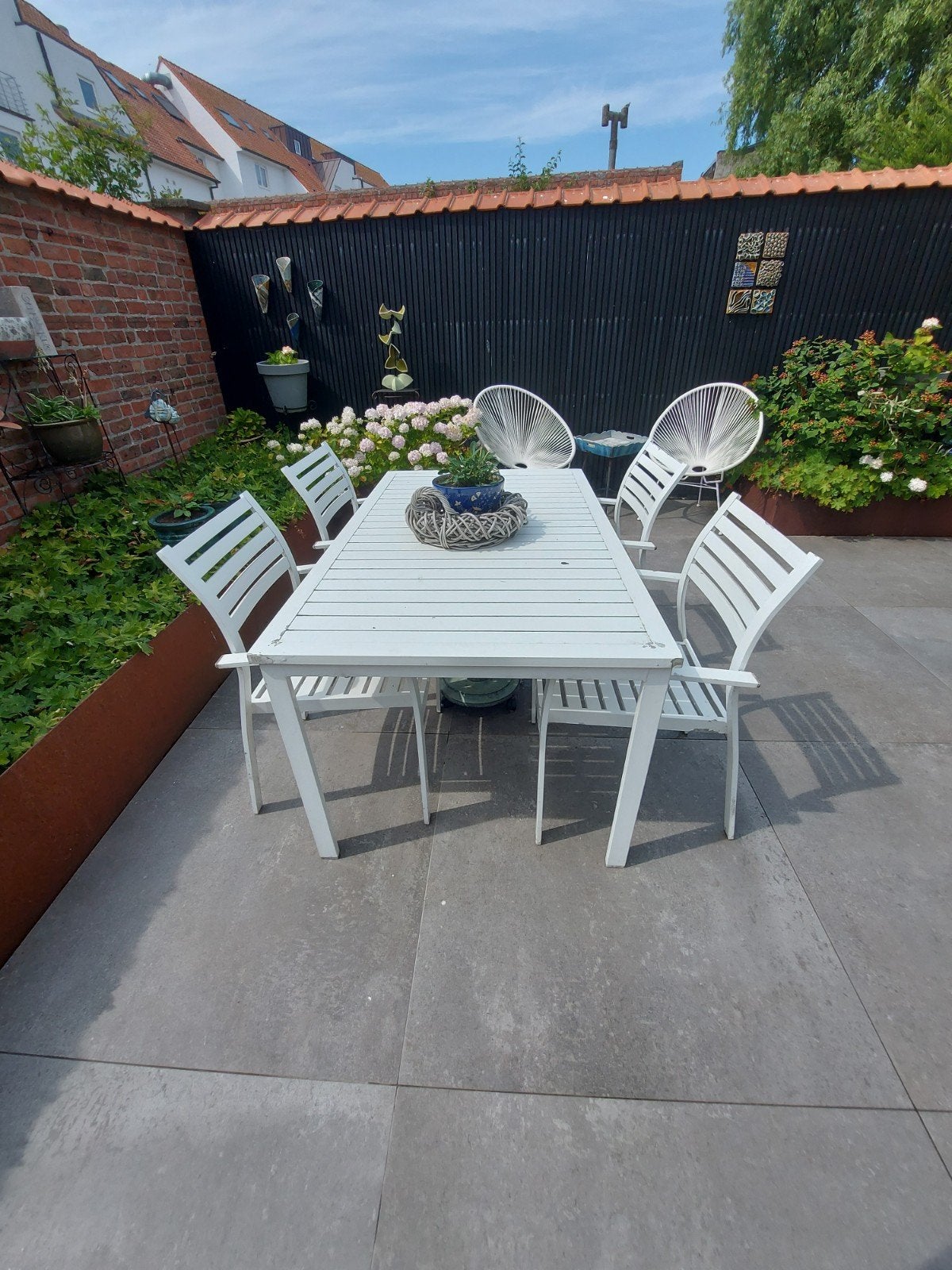 tuintafel en stoelen, Tuin en Terras, Tuinsets en Loungesets, Ophalen