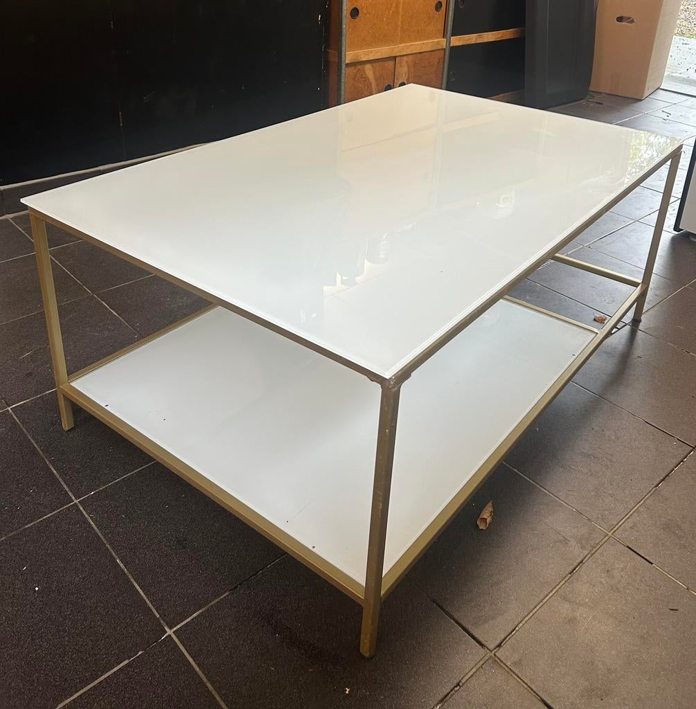 Sallontafel, Huis en Inrichting, Tafels | Salontafels, Ophalen, Zo goed als nieuw, Glas