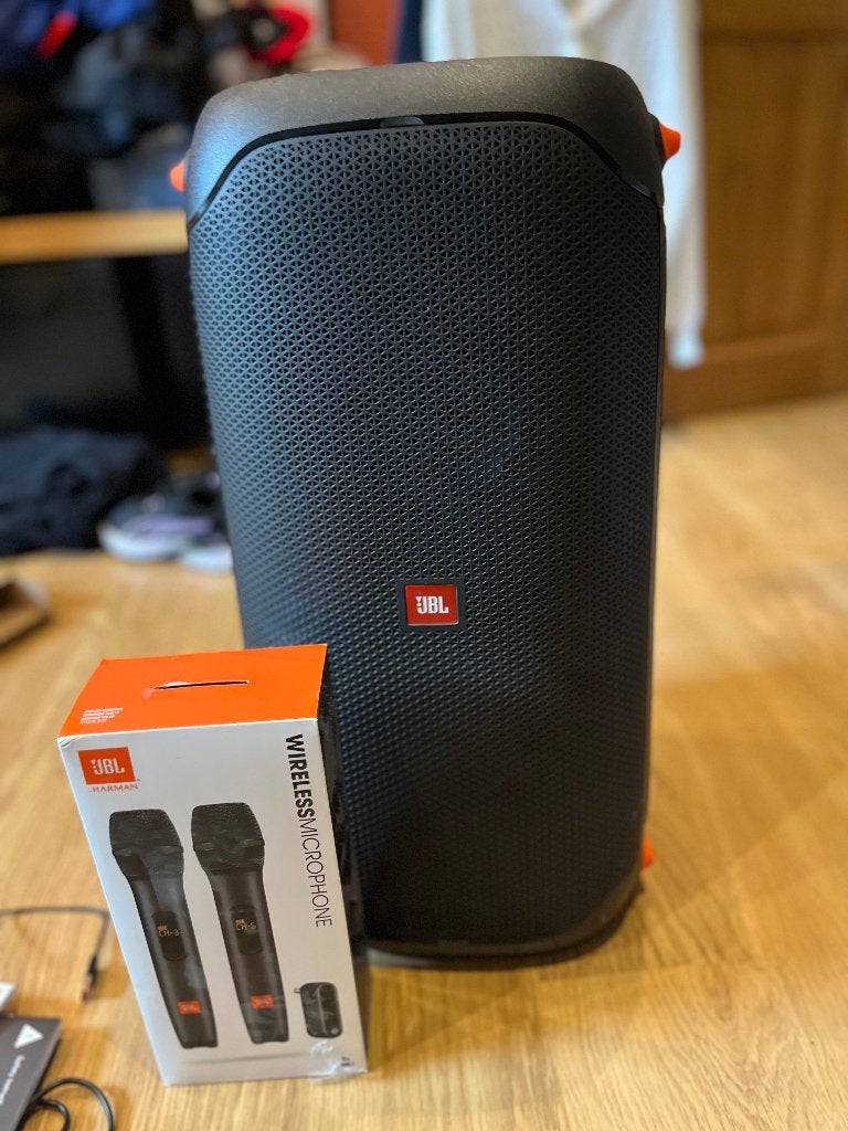 JBL PartyBox 110 + 2 micros sans fil JBL – quasi neuf, TV, Hi-fi & Vidéo, JBL, Enceinte de fête, Bluetooth, Comme neuf
