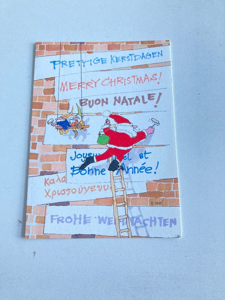 4 cartes de Noël vintage avec le Père Noël UNICEF, Enlèvement ou Envoi, Neuf