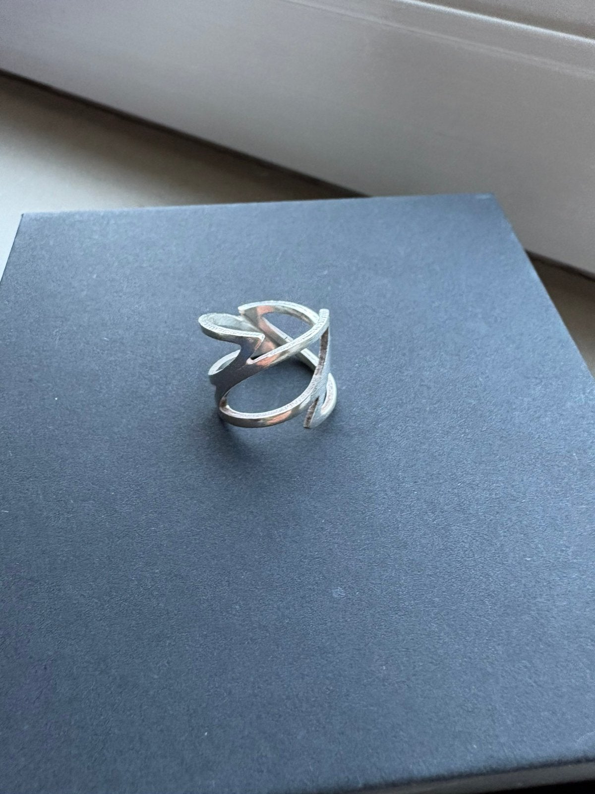 Zilveren aparte ring, Verzenden, Zo goed als nieuw