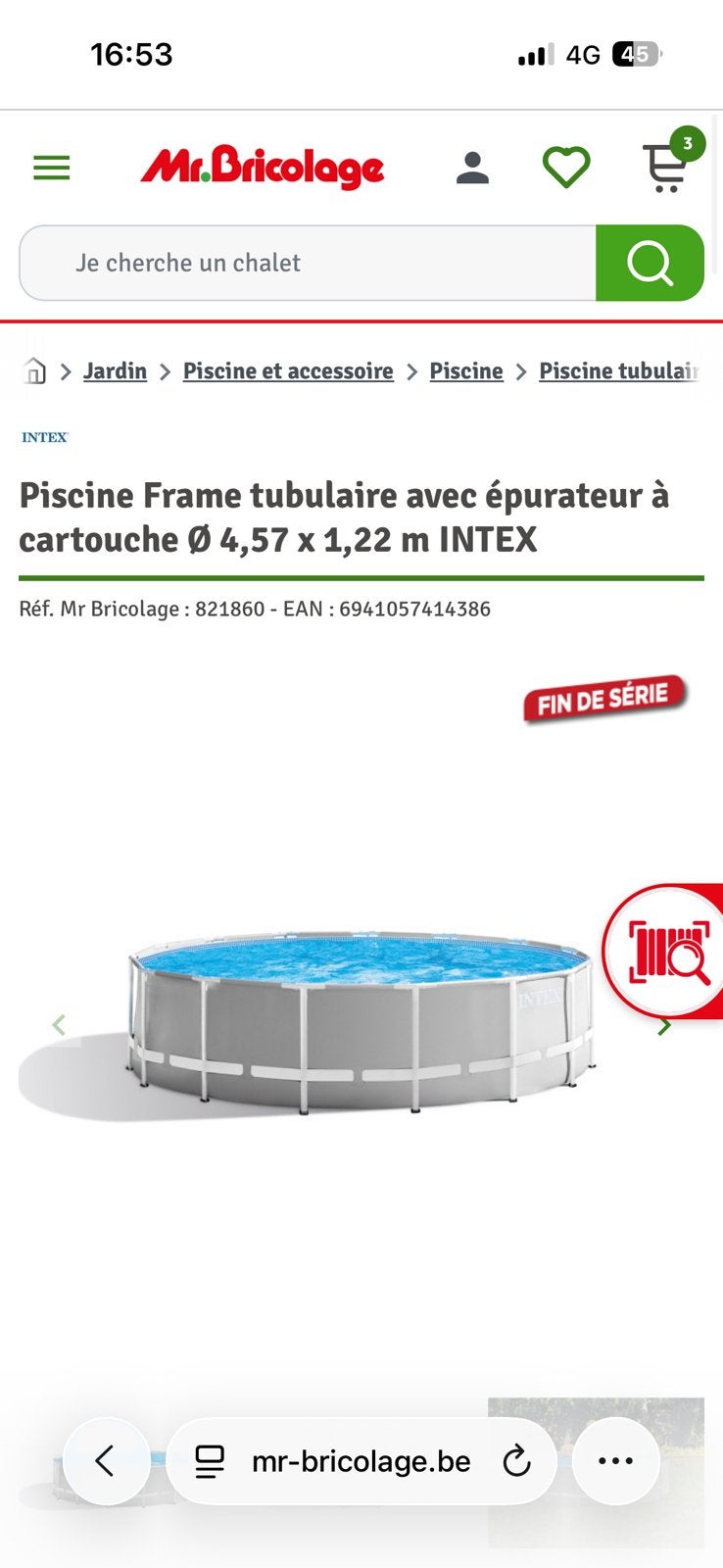 Piscine intex, Jardin & Terrasse, Piscines, Enlèvement, Comme neuf