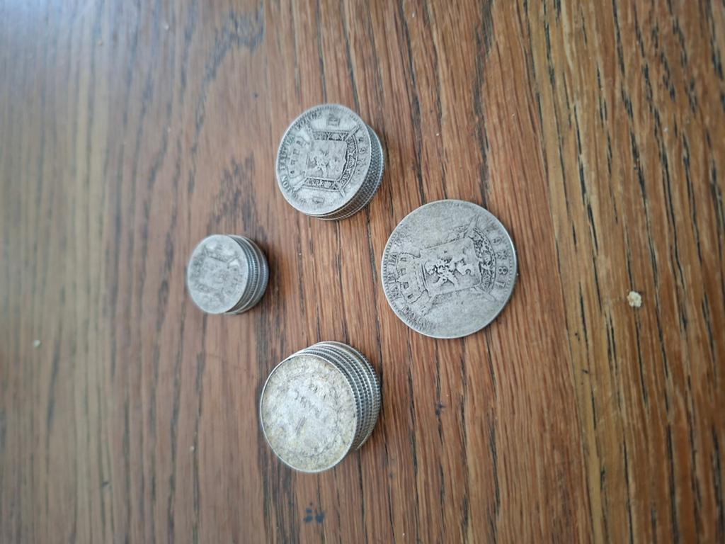 Oude zilveren belgische munten. 1876 tot 1914, Ophalen, Munten