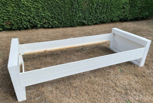 Mooi wit bed met lattenbodem, 90 x 200 cm met lade, Ophalen, Gebruikt, 90 cm, Eenpersoons