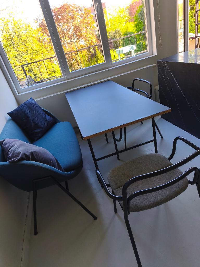 Tafel met bank en 2 stoelen  van Bolia, Ophalen, Gebruikt, 50 tot 100 cm, 150 tot 200 cm