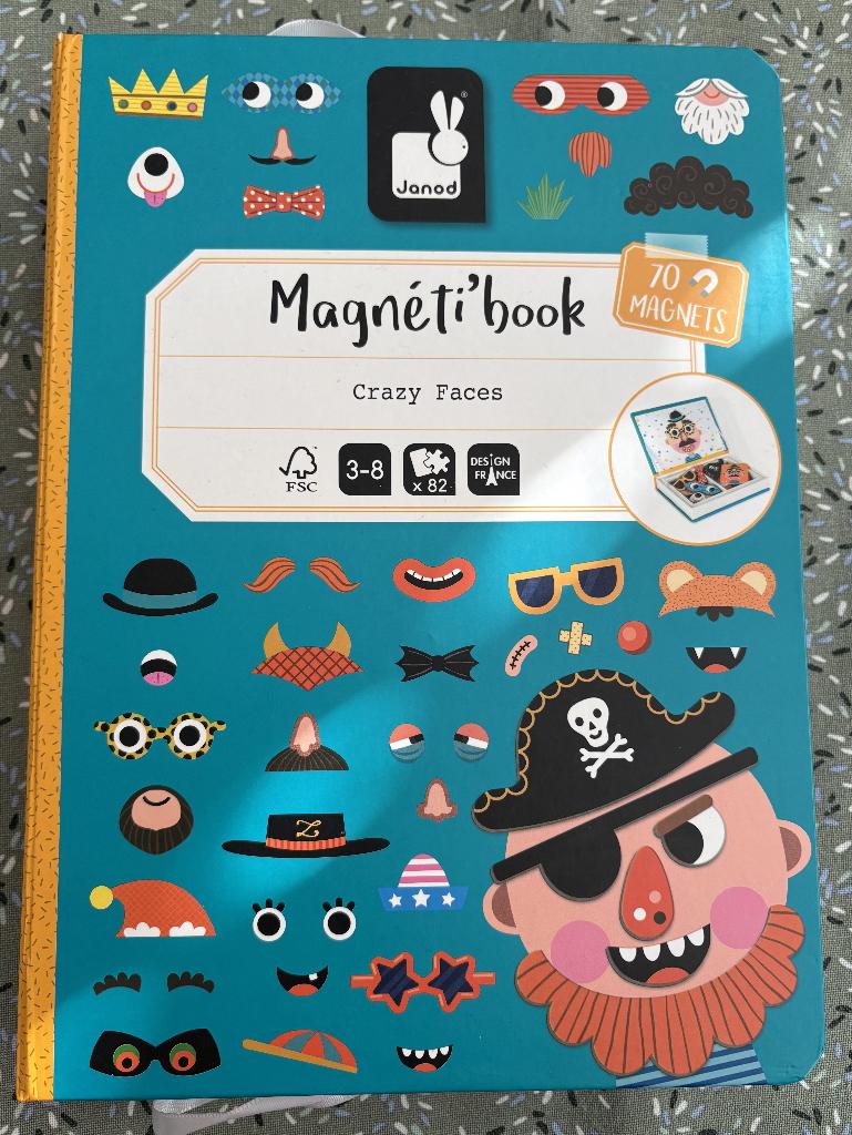 Magniti'book Crazy Faces (Janod), Kinderen en Baby's, Speelgoed | Educatief en Creatief, Ophalen, Gebruikt, Puzzelen