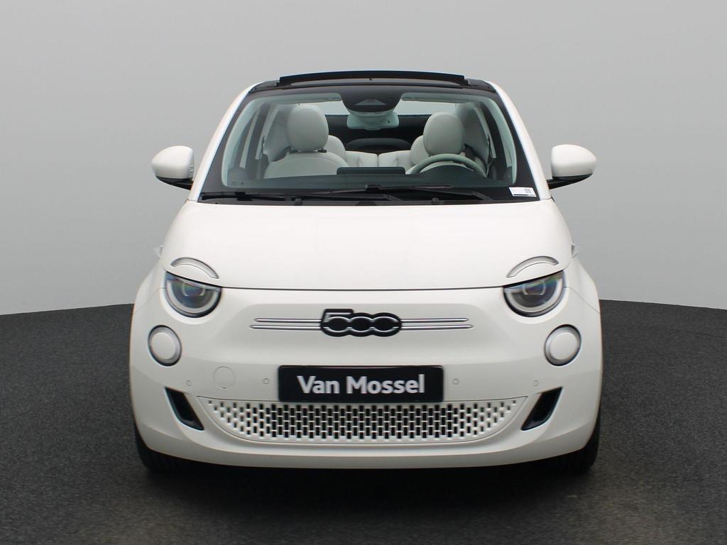 Fiat 500 C La Prima 42 kWh, Auto's, 4 zetels, Cabriolet, Wit, Parkeersensor