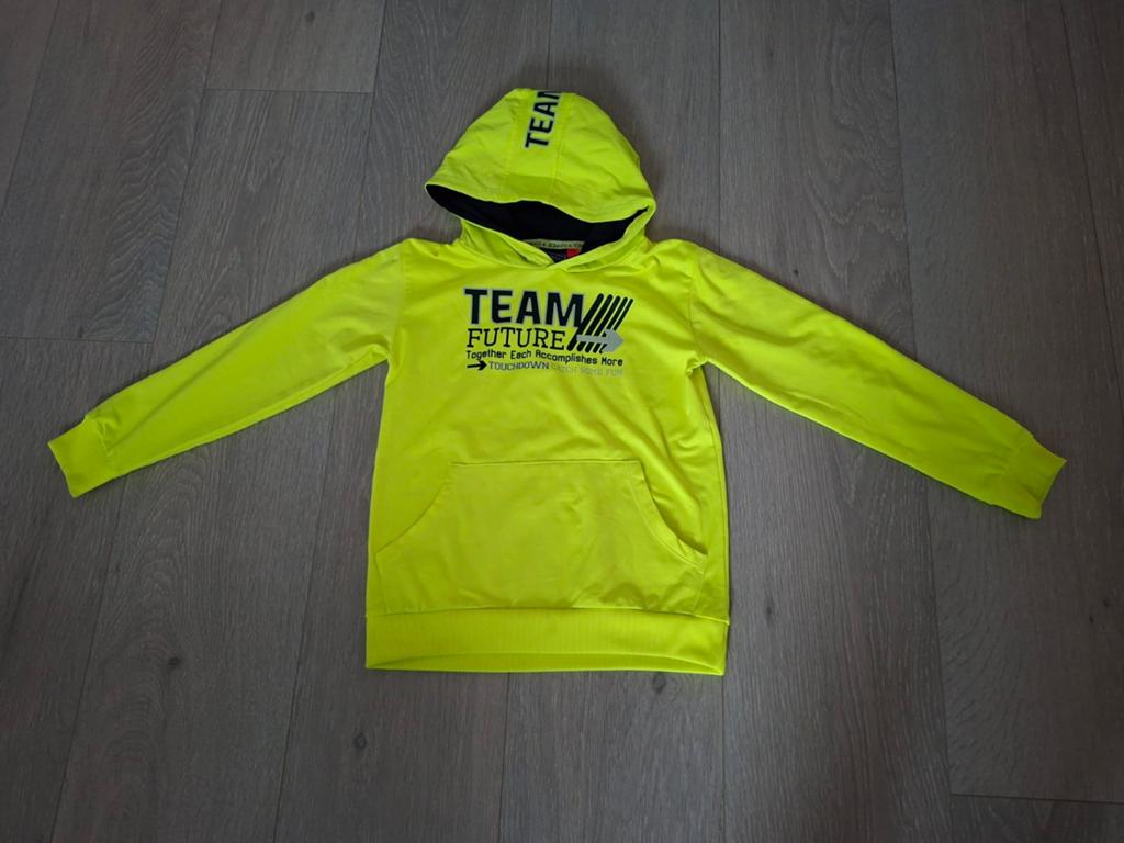 Fluo trui Tom Du maat 116/122, Kinderen en Baby's, Gebruikt, Trui of Vest, Ophalen of Verzenden, Jongen